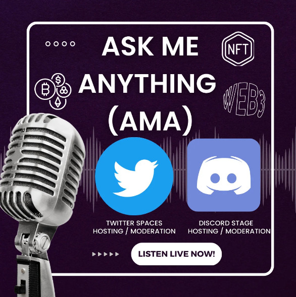 I will be your twitter spaces, discord ama host and public speaker