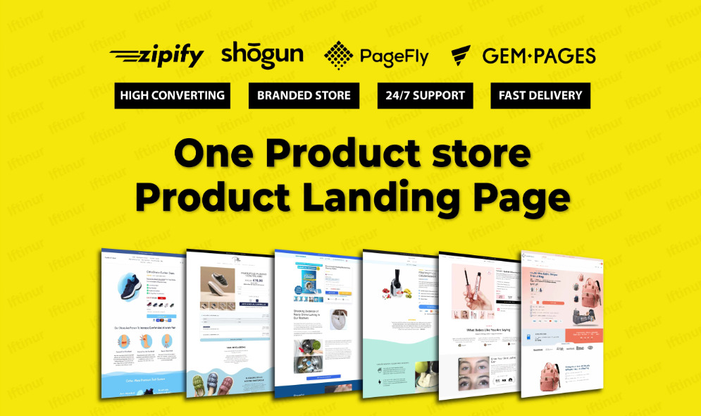 I will build shopify one product store, product landing page by pagefly,gempages,shogun