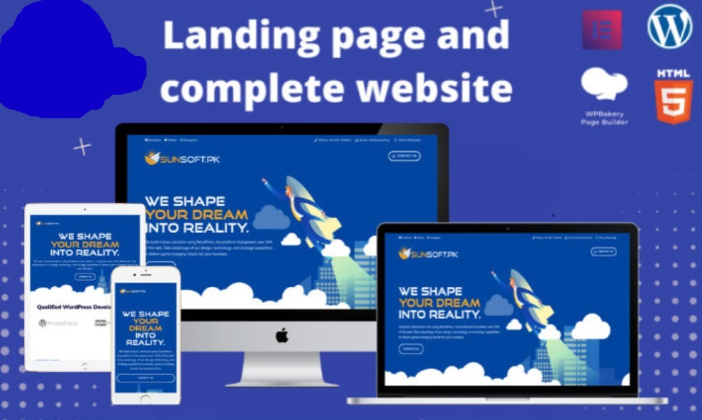 I will create landing page and complete wordpress website