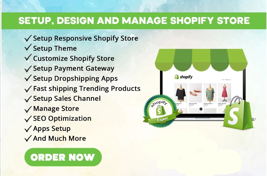 I will setup shopify dropshipping store, manage shopify store