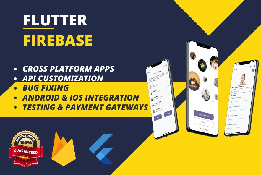 I will develop creative UI mobile app for android and IOS with flutter firebase