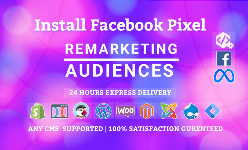 I will install and setup your facebook pixel for retargeting or advertising