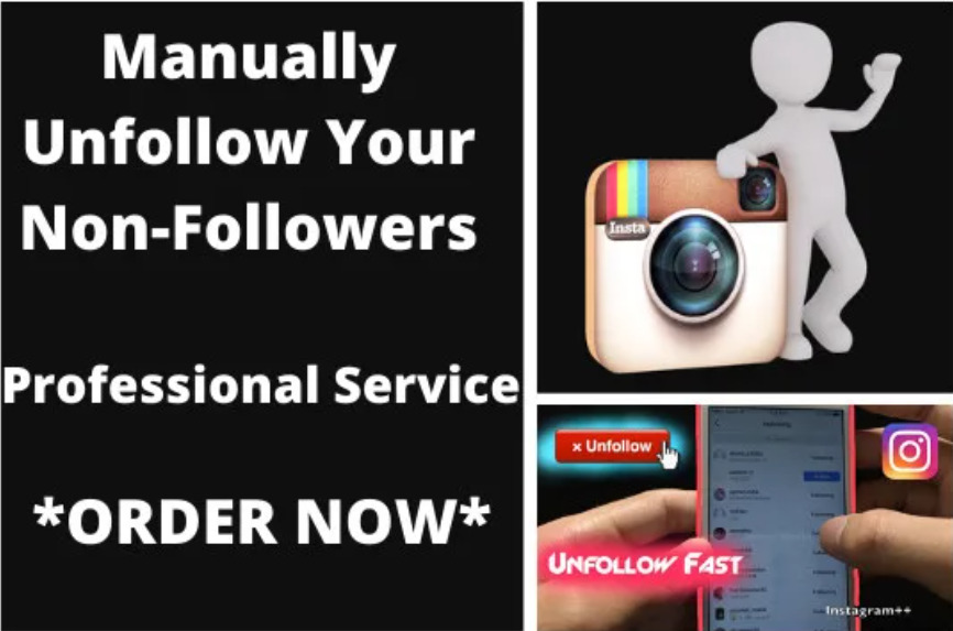 I will manually unfollow your instagram or twitter followings fast