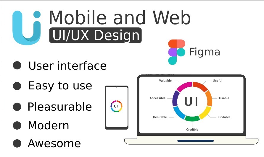 I will design mobile app or website ui ux and prototype