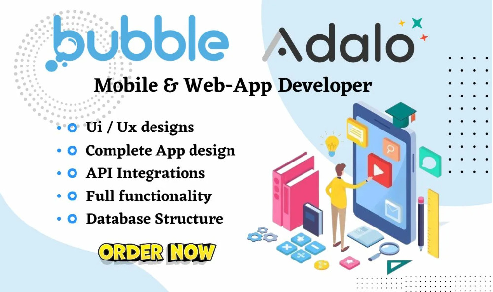 I will bubble io bubble developer bubble website adalo app bubble saas mvp flutterflow