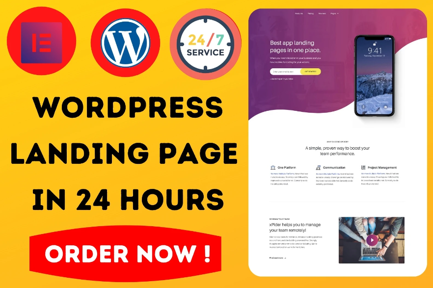 I will design responsive wordpress landing page elementor or elementor pro landing page